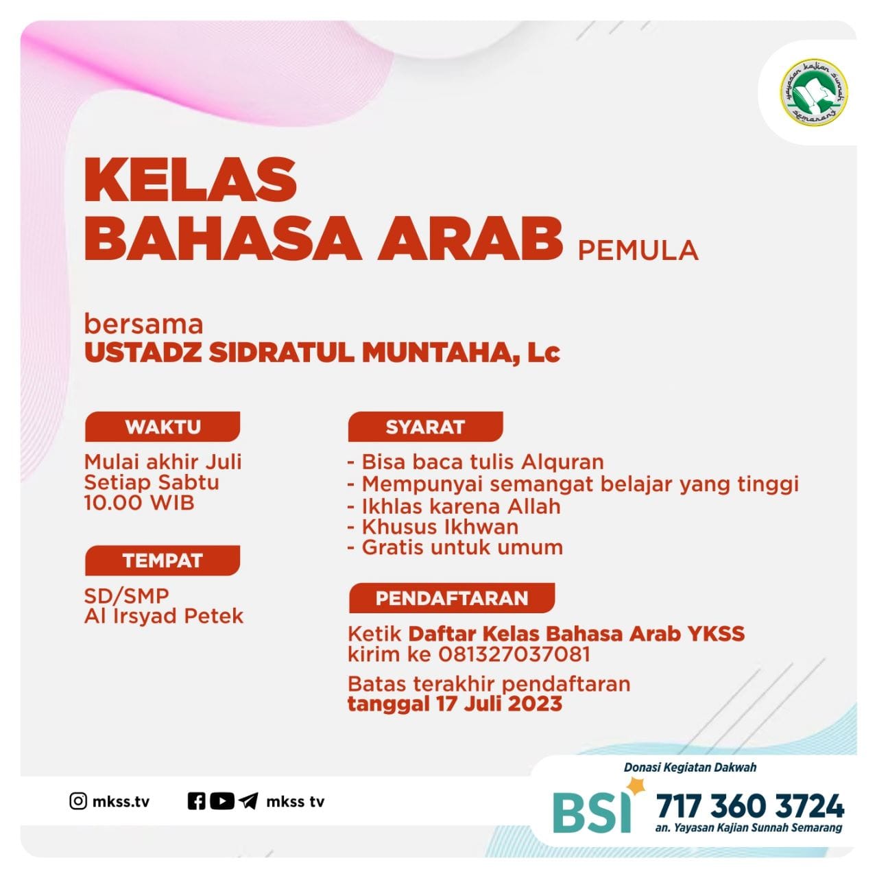 Kelas Bahasa Arab Pemula