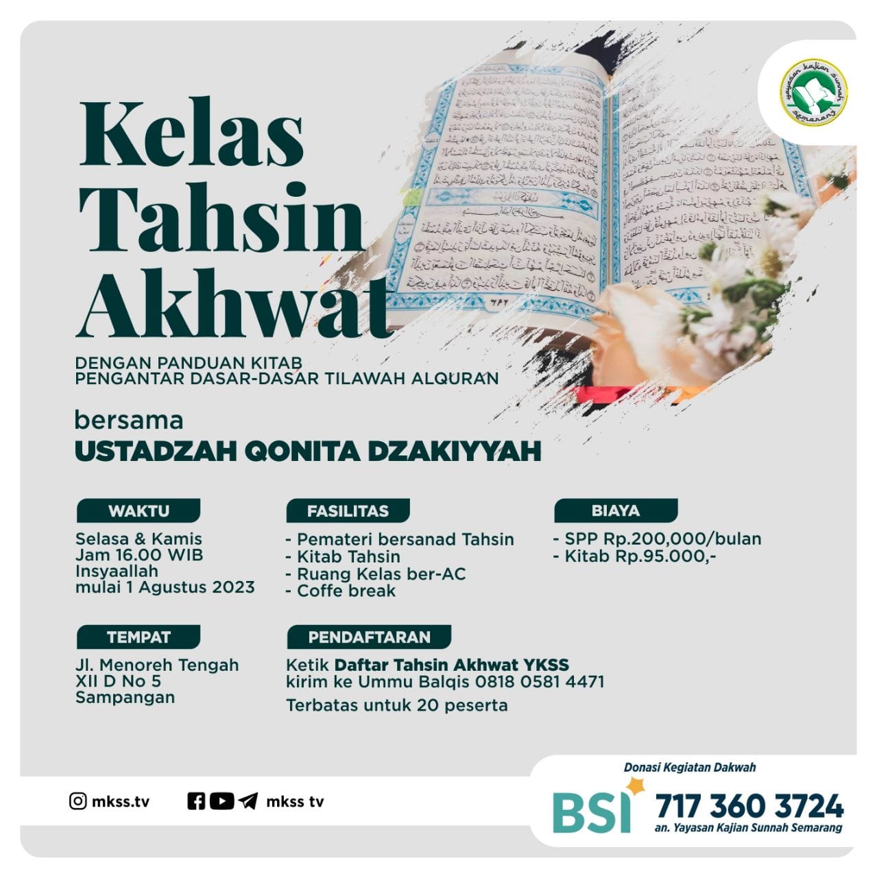 Kelas Tahsin untuk Akhwat
