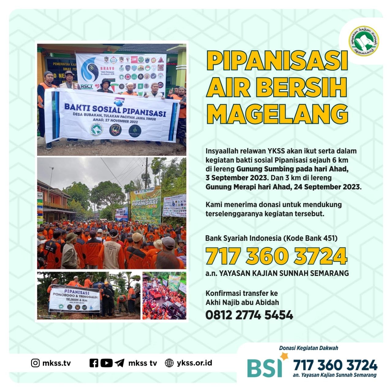 Program Bakti Sosial YKSS: Pipanisasi Air Bersih 9 KM Magelang