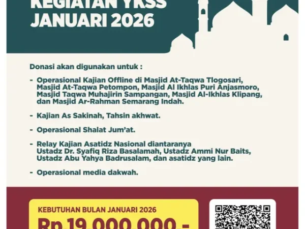 Donasi Kegiatan Operasional Kajian Rutin YKSS Selama Bulan Januari 2026