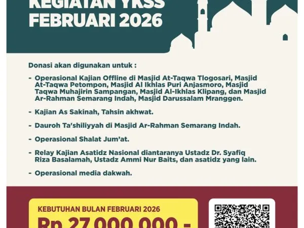 Donasi Kegiatan Operasional Kajian Rutin YKSS Selama Bulan Februari 2026