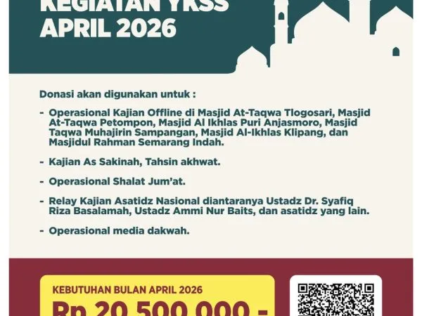 Donasi Kegiatan Operasional Kajian Rutin YKSS Selama Bulan April 2026