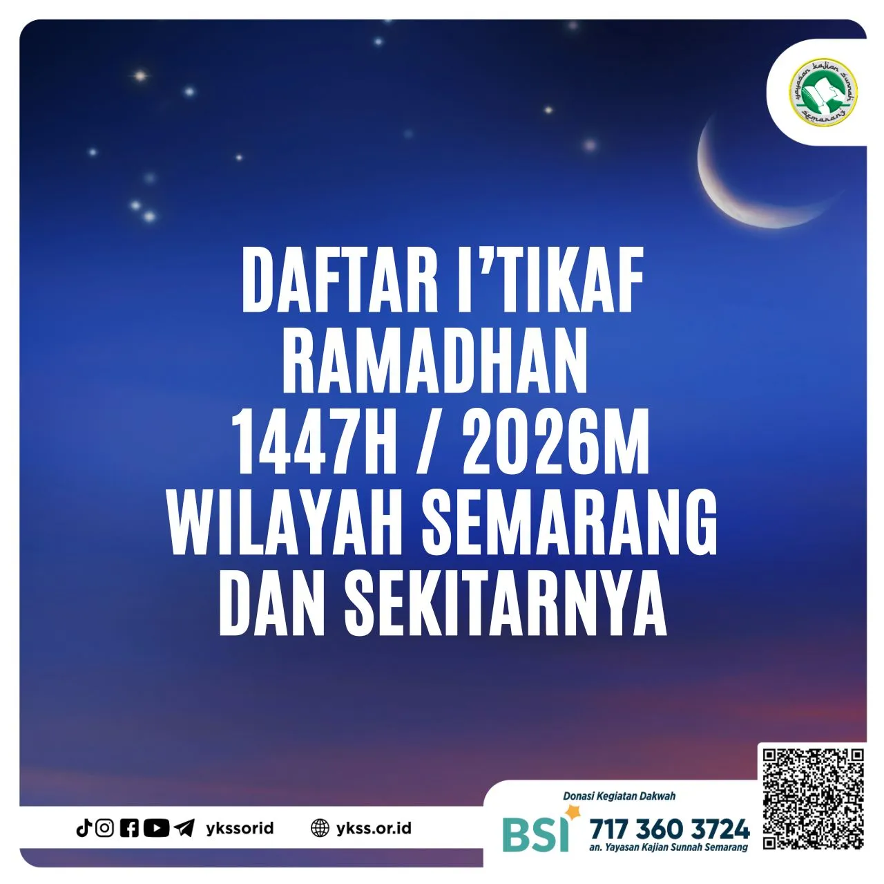 Daftar I’tikaf Ramadhan 1447H / 2026M di Wilayah Semarang dan Sekitarnya